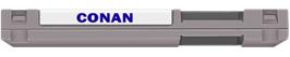 Top of cartridge artwork for Conan on the Nintendo NES.
