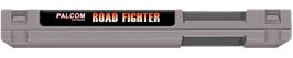 Top of cartridge artwork for Road Fighter on the Nintendo NES.