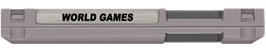 Top of cartridge artwork for World Games on the Nintendo NES.