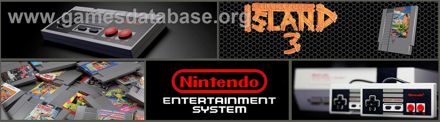 Adventure Island 3 - Nintendo NES - Artwork - Marquee