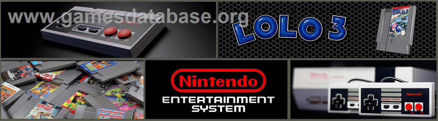 Adventures of Lolo  3 - Nintendo NES - Artwork - Marquee