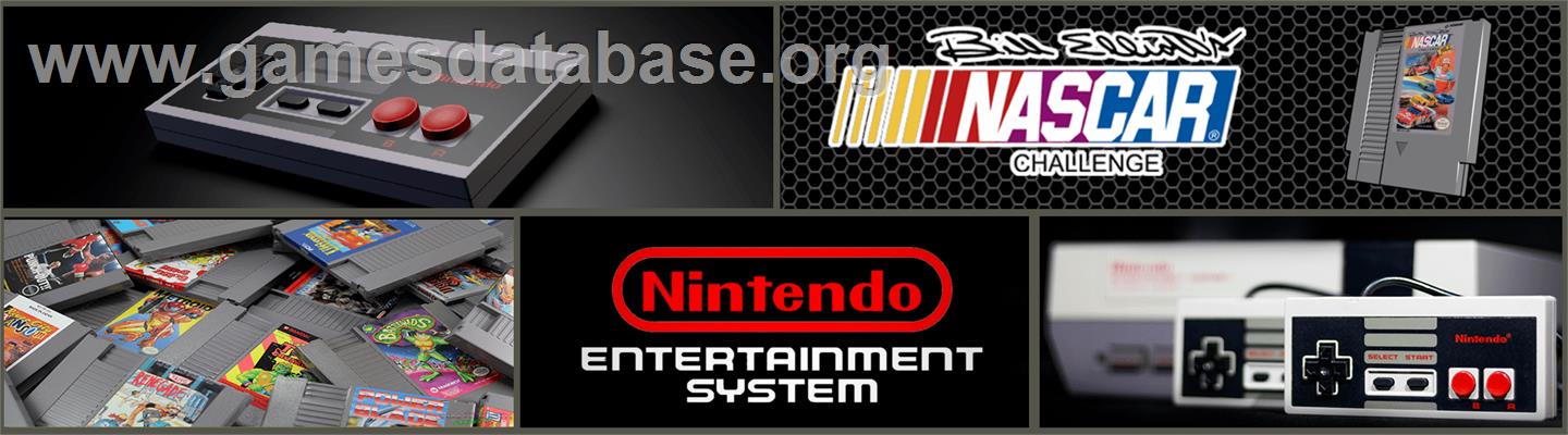 Bill Elliott's NASCAR Challenge - Nintendo NES - Artwork - Marquee