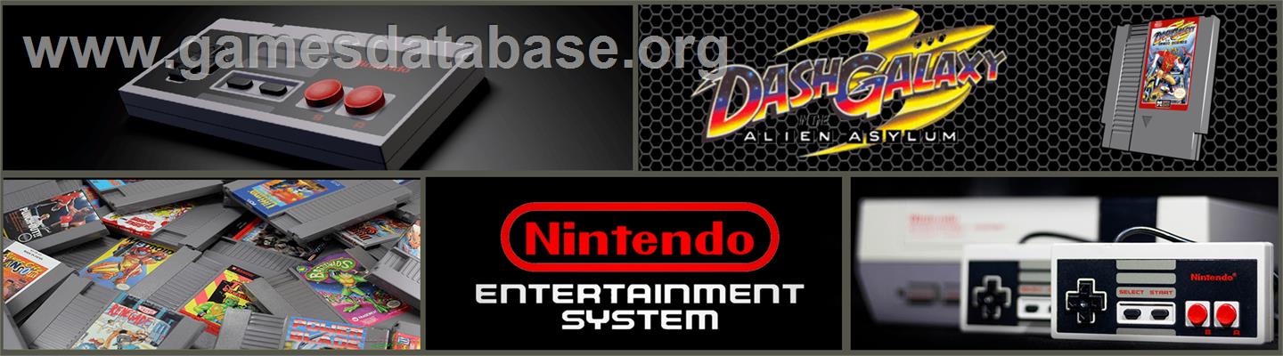 Dash Galaxy in the Alien Asylum - Nintendo NES - Artwork - Marquee