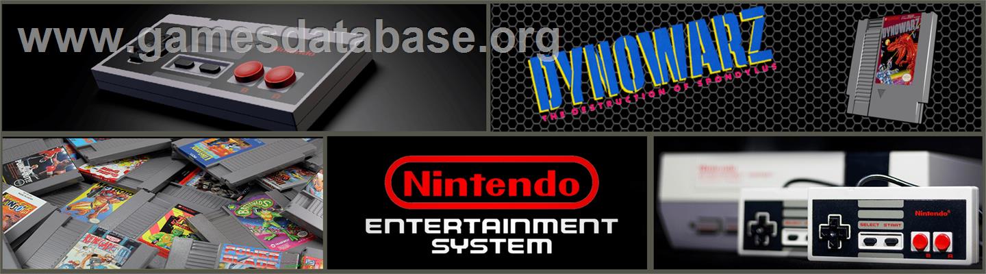 Dynowarz: Destruction of Spondylus - Nintendo NES - Artwork - Marquee