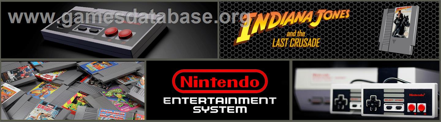 Indiana Jones and the Last Crusade (Ubisoft) - Nintendo NES - Artwork - Marquee