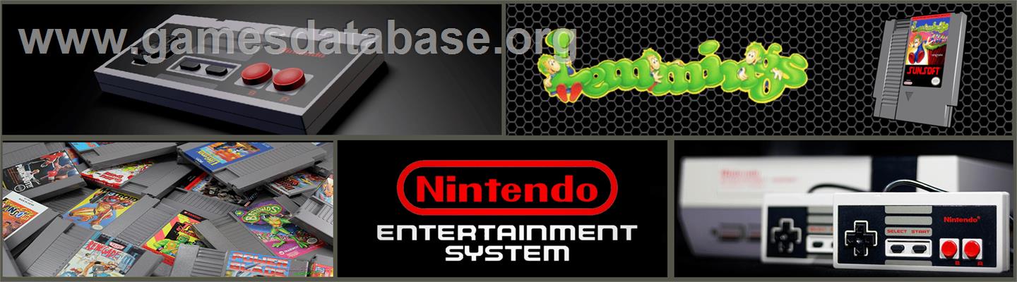 Lemmings - Nintendo NES - Artwork - Marquee
