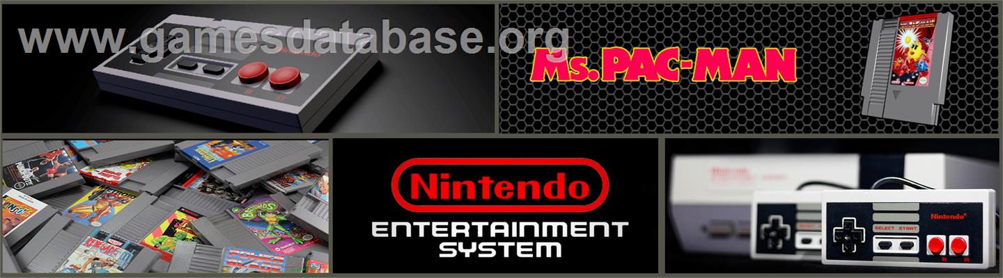 Ms. Pac-Man - Nintendo NES - Artwork - Marquee