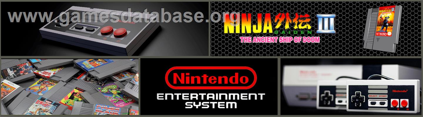 Ninja Gaiden 3 - The Ancient Ship Of Doom - Nintendo NES - Artwork - Marquee