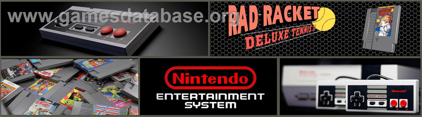 Rad Racket: Deluxe Tennis 2 - Nintendo NES - Artwork - Marquee