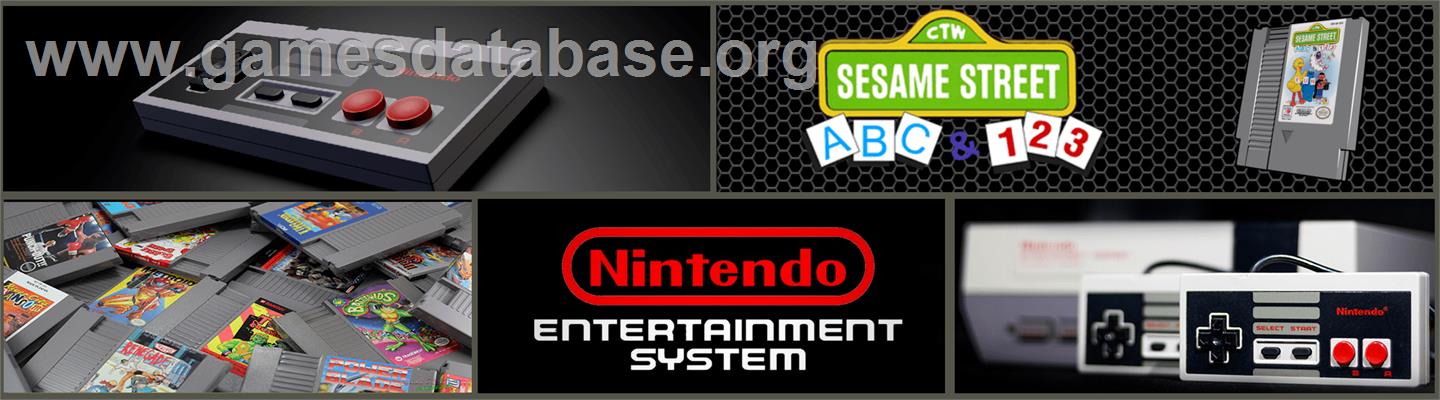 Sesame Street 1 2 3 & A B C - Nintendo NES - Artwork - Marquee