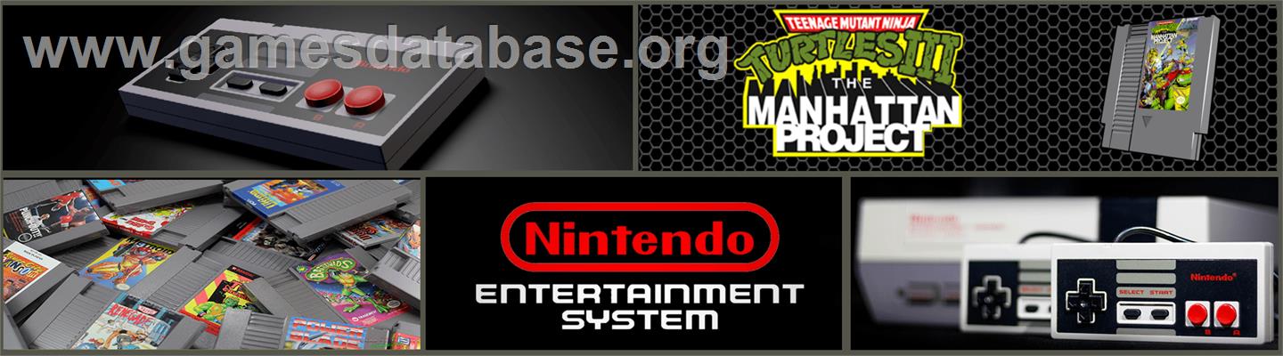 Teenage Mutant Ninja Turtles 3: The Manhattan Project - Nintendo NES - Artwork - Marquee