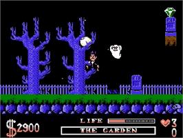 In game image of Addams Family, The on the Nintendo NES.