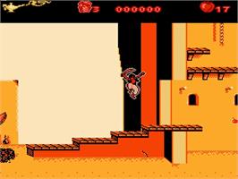 In game image of Aladdin on the Nintendo NES.
