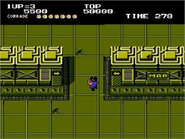 In game image of Alien Syndrome on the Nintendo NES.