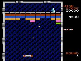 In game image of Arkanoid on the Nintendo NES.