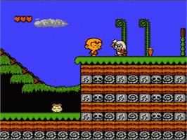 In game image of B.C. Kid / Bonk's Adventure / Kyukyoku!! PC Genjin on the Nintendo NES.
