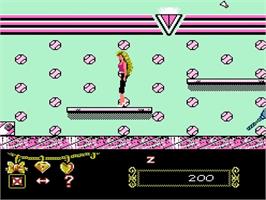 In game image of Barbie on the Nintendo NES.