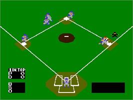 In game image of Baseball on the Nintendo NES.