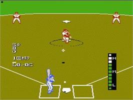 In game image of Baseball Fighter on the Nintendo NES.