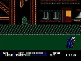 In game image of Batman Returns on the Nintendo NES.