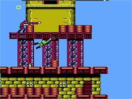 In game image of Bionic Commando on the Nintendo NES.