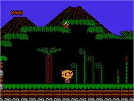 In game image of Bonk's Adventure on the Nintendo NES.