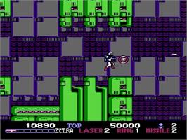 In game image of Burai Fighter on the Nintendo NES.