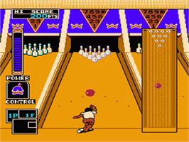 In game image of Championship Bowling on the Nintendo NES.