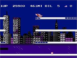 In game image of City Connection on the Nintendo NES.