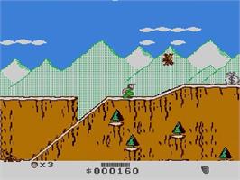 In game image of Cliffhanger on the Nintendo NES.