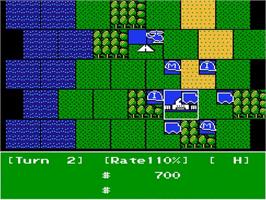 In game image of Daisenryaku on the Nintendo NES.