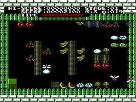 In game image of Dancing Blocks on the Nintendo NES.
