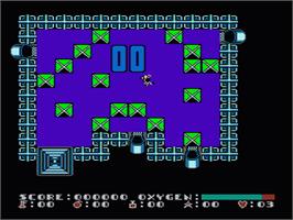 In game image of Dash Galaxy in the Alien Asylum on the Nintendo NES.