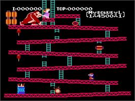In game image of Donkey Kong on the Nintendo NES.