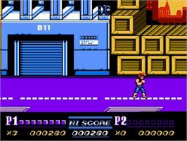 In game image of Double Dragon II - The Revenge on the Nintendo NES.