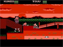 In game image of Downtown Special - Kunio-kun No Jidaigeki Dayo Zenin Shuugou! on the Nintendo NES.