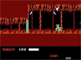 In game image of Dragon Buster on the Nintendo NES.