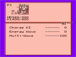 In game image of Dragonball Z III: Ressen Jinzou Ningen on the Nintendo NES.