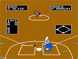 In game image of Dusty Diamond's All-Star Softball on the Nintendo NES.
