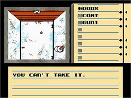 In game image of Déjà Vu on the Nintendo NES.
