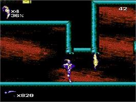In game image of Earthworm Jim 2 on the Nintendo NES.