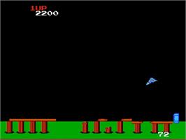 In game image of Exerion on the Nintendo NES.