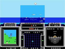 In game image of F-15 Strike Eagle on the Nintendo NES.
