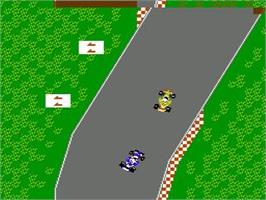 In game image of Family Circuit '91 on the Nintendo NES.