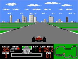 In game image of Ferrari Grand Prix Challenge on the Nintendo NES.
