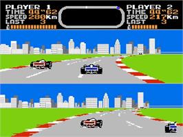 In game image of Final Lap on the Nintendo NES.