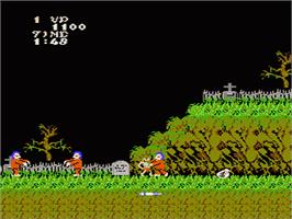 In game image of Ghosts'n Goblins on the Nintendo NES.