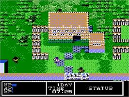 In game image of Hydlide 3 - Yami Kara No Houmonsha on the Nintendo NES.