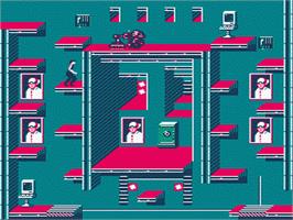 In game image of Impossible Mission 2 on the Nintendo NES.