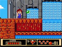 In game image of Jackie Chan's Action Kung Fu on the Nintendo NES.